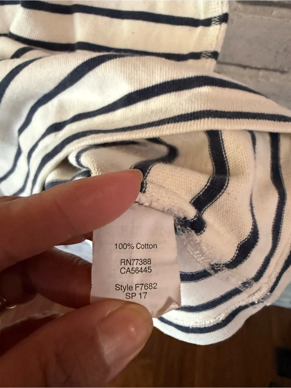 J. Crew Cream and Black Striped Long-Sleeve Crewneck Shirt